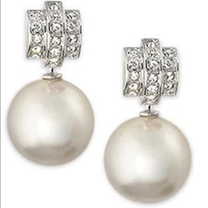 Swarovski Pearl Drop Perpetual Rhodium Earrings